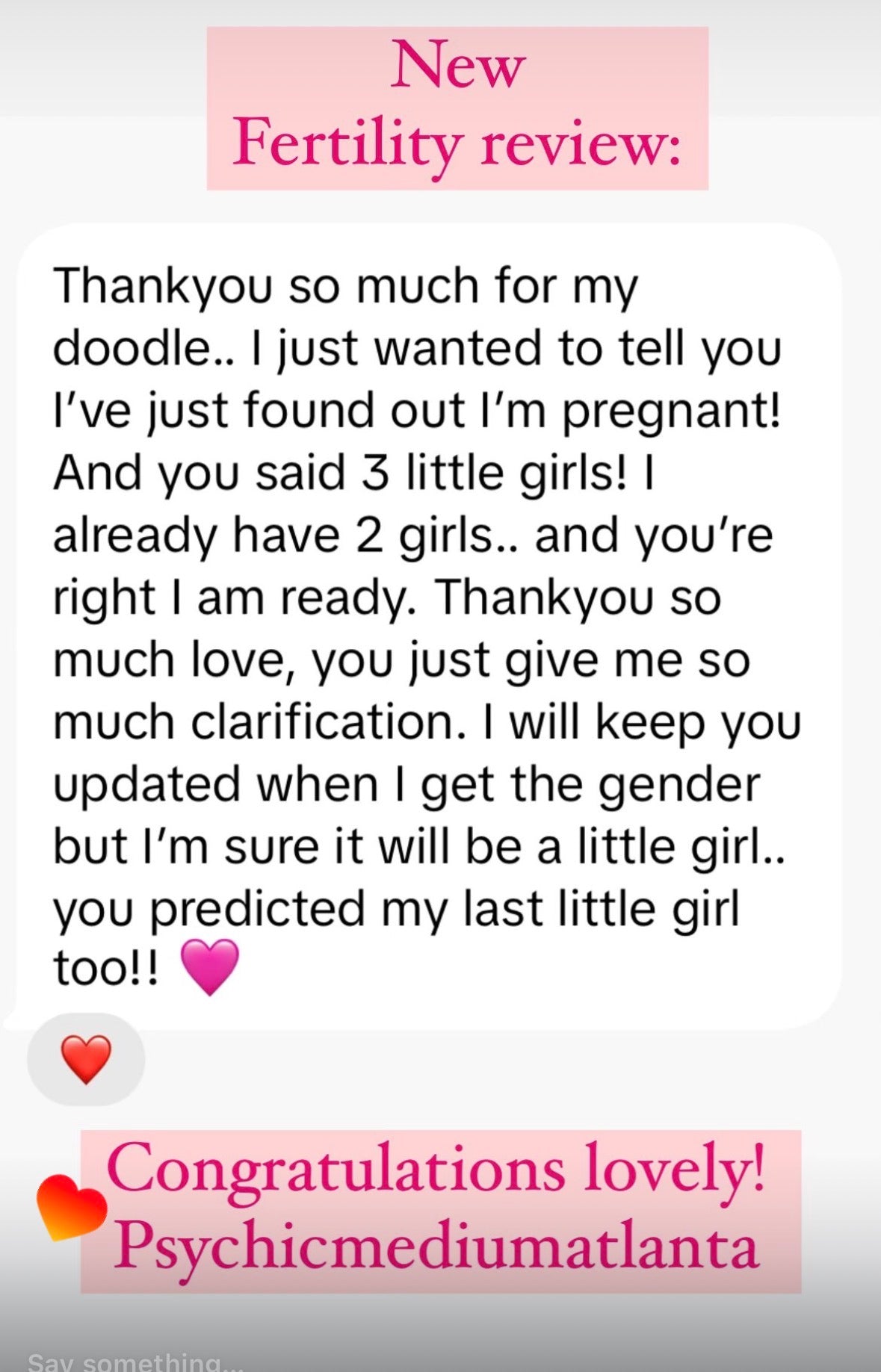 Personalised Divine Fertility Blessing (Sent via your emails)