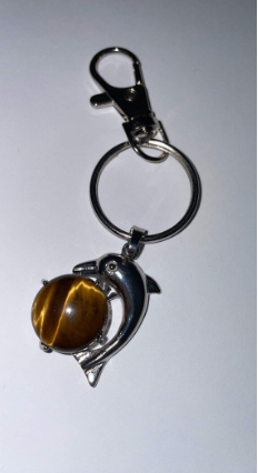 Dolphin Crystal & Gemstone Key Ring